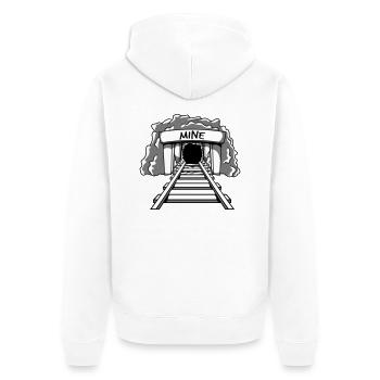 Bergbau Mine Eingang - Unisex Premium Bio Zip Hoodie - Weiß - Hinten - Thijin (182cm)