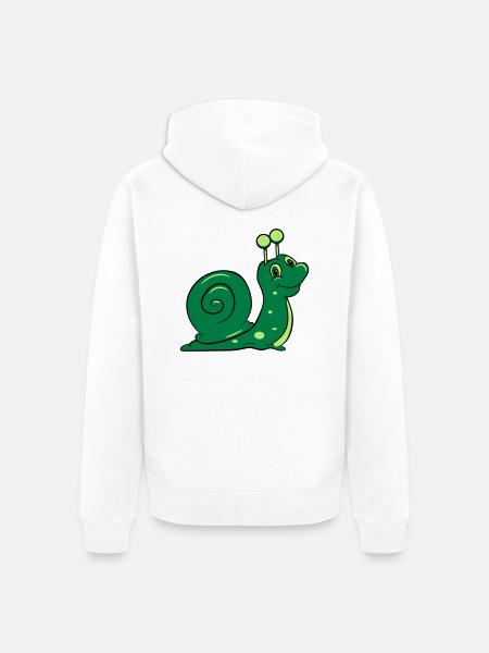 Snail Funny Kids - Unisex Premium Organic Zip Hoodie - white