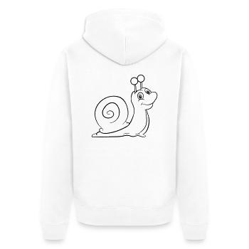 Escargot drôle enfants - Veste à capuche bio Premium Unisexe - blanc - Dos - Thijin (182cm)