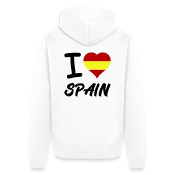 I Love Spain - Unisex Premium Bio Zip Hoodie - Weiß - Hinten - Thijin (182cm)