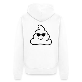 coole kacke - Unisex Premium Bio Zip Hoodie - Weiß - Hinten - Thijin (182cm)