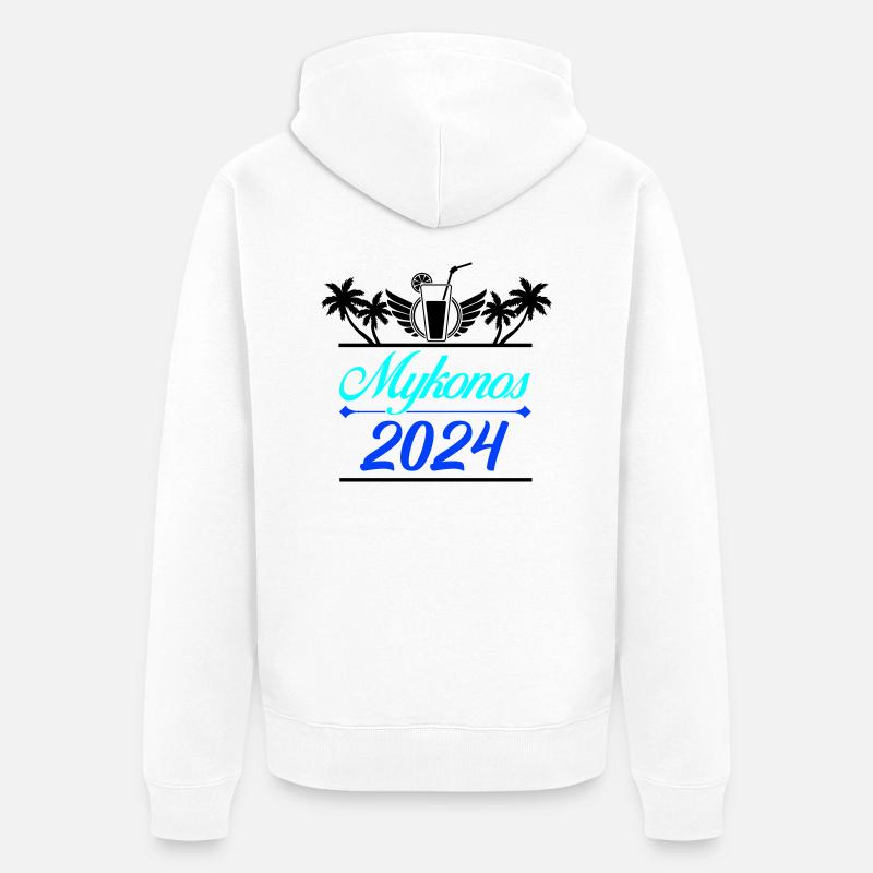mykonos 2024 - Unisex Premium Bio Zip Hoodie - Weiß