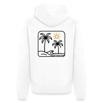 Palmiers de mer d’été de l’île - Veste à capuche bio Premium Unisexe - blanc - Dos - Thijin (182cm)