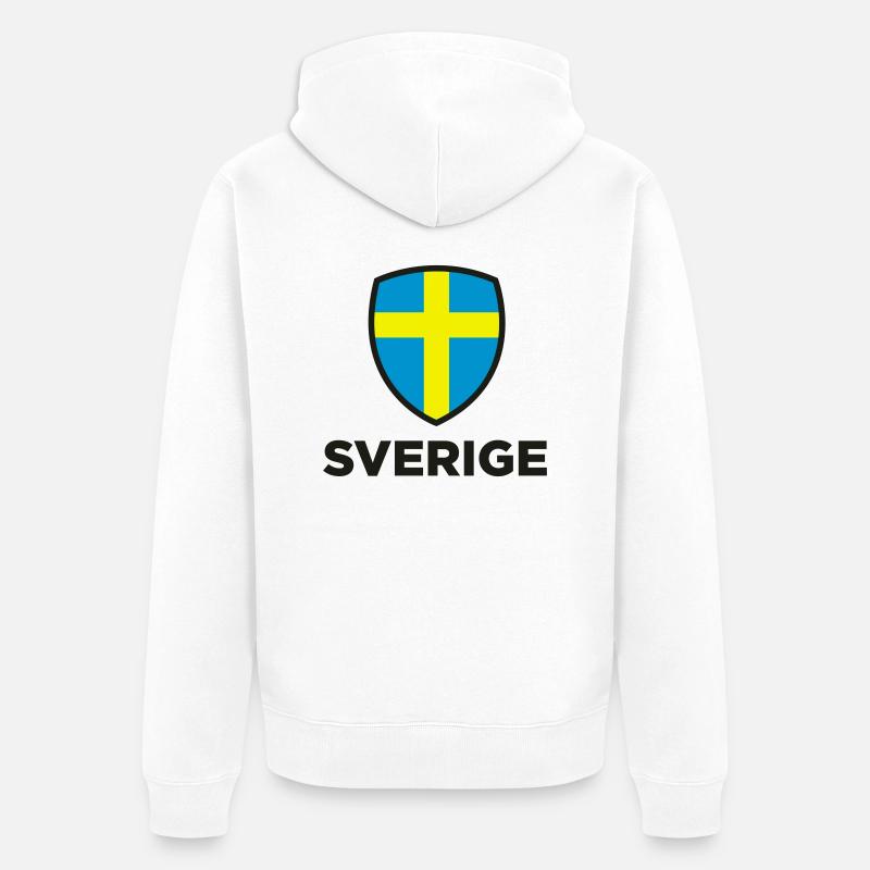 Drapeau national de la Suède - Veste à capuche bio Premium Unisexe - blanc