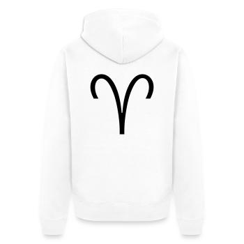 Widder - Unisex Premium Bio Zip Hoodie - Weiß - Hinten - Thijin (182cm)