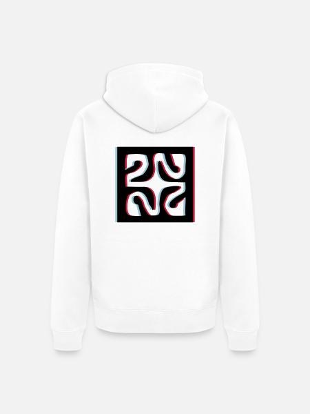 3d tattoo losange - Unisex Premium Organic Zip Hoodie - white
