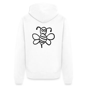 biene - Unisex Premium Bio Zip Hoodie - Weiß - Hinten - Thijin (182cm)