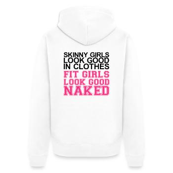 Fit girls look good - Unisex Premium Organic Zip Hoodie - white - Back - Thijin (182cm)