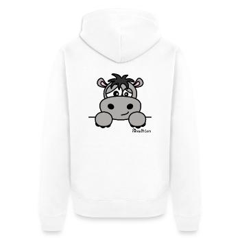 Hippopotame Prénom - Texte à personnaliser - Veste à capuche bio Premium Unisexe - blanc - Dos - Thijin (182cm)