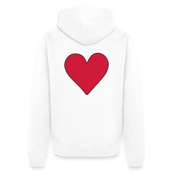 herz rot - Unisex Premium Bio Zip Hoodie - Weiß - Hinten - Thijin (182cm)