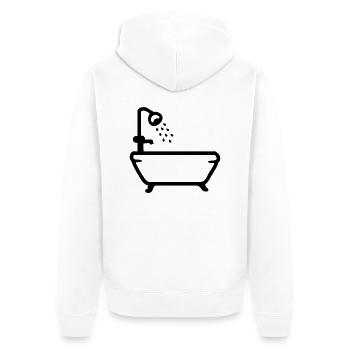 Bathtub - Shower - Line - Unisex Premium Organic Zip Hoodie - white - Back - Thijin (182cm)