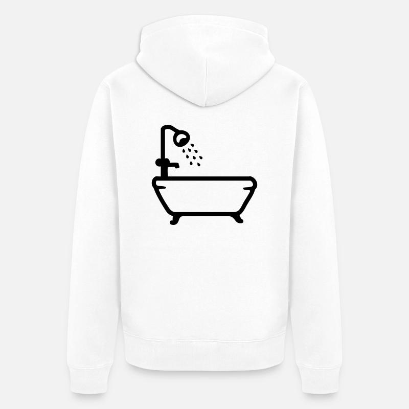 Baignoire - Douche - Line - Veste à capuche bio Premium Unisexe - blanc