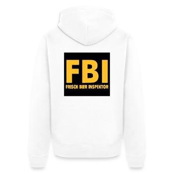 FBI - Unisex Premium Bio Zip Hoodie - Weiß - Hinten - Thijin (182cm)