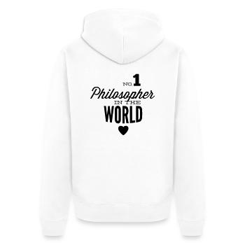 Best philosopher of the world - Unisex Premium Organic Zip Hoodie - white - Back - Thijin (182cm)