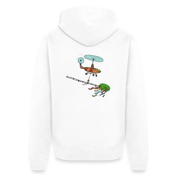 Erster Mai - Unisex Premium Bio Zip Hoodie - Weiß - Hinten - Thijin (182cm)