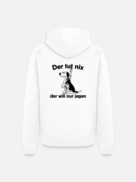 Tut nix - jagen - Unisex Premium Bio Zip Hoodie - Weiß