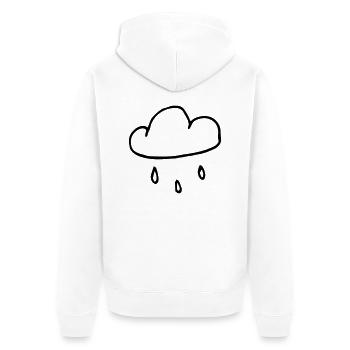 Regen - Unisex Premium Bio Zip Hoodie - Weiß - Hinten - Thijin (182cm)