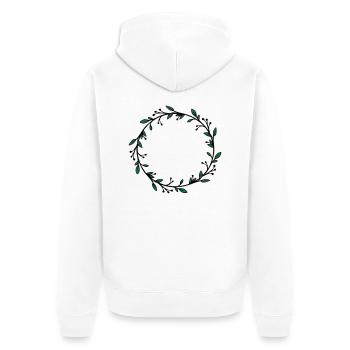 Geburtstagsshirt Zahl im Rahmen - Unisex Premium Bio Zip Hoodie - Weiß - Hinten - Thijin (182cm)