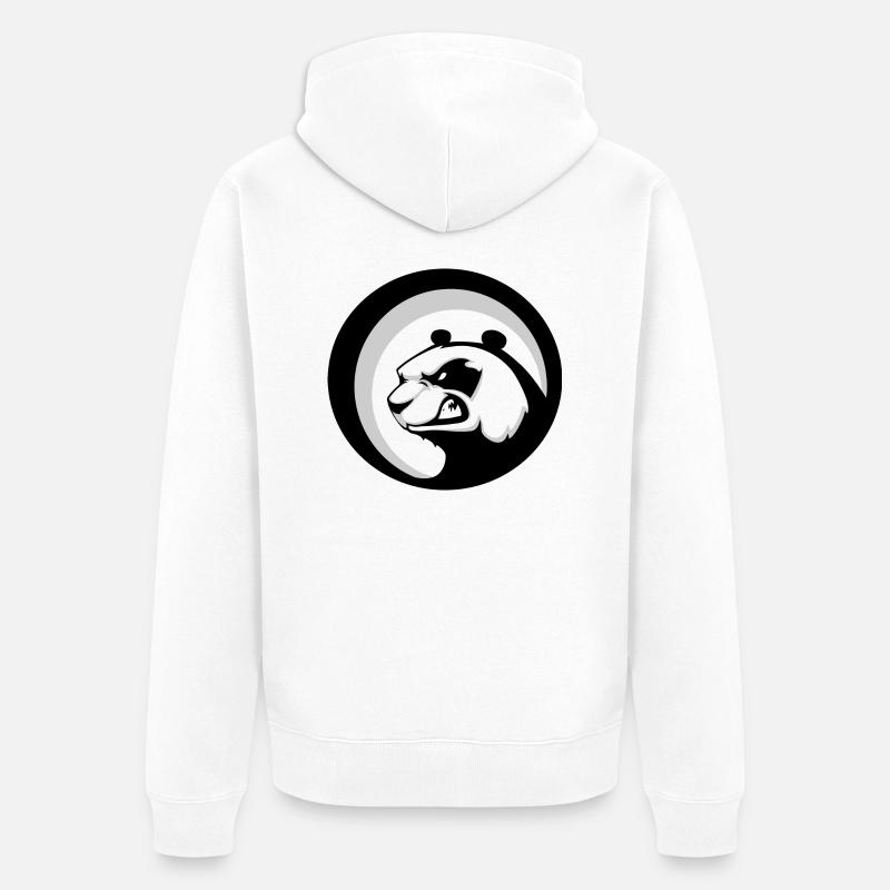 Logo Grim Panda Sessions - Veste à capuche bio Premium Unisexe - blanc