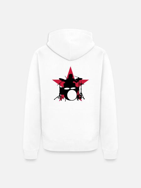 drummer_e_2c - Unisex Premium Organic Zip Hoodie - white
