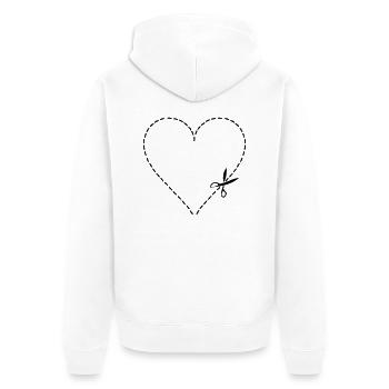 cutting heart - Unisex Premium Organic Zip Hoodie - white - Back - Thijin (182cm)