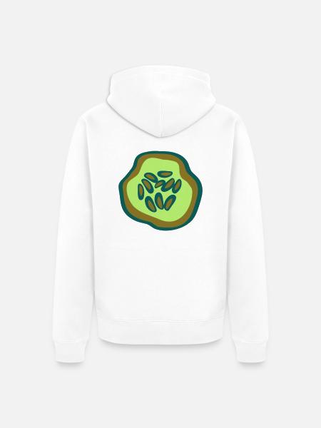 Gurke in 3 Farben - Unisex Premium Bio Zip Hoodie - Weiß