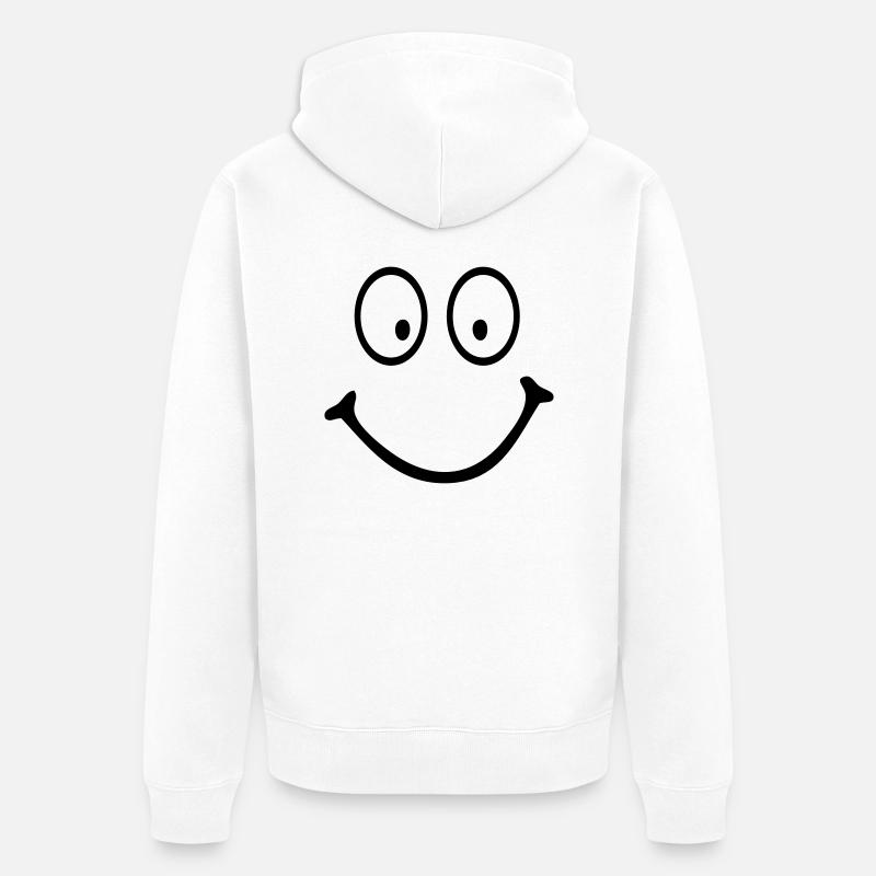 smiley - Veste à capuche bio Premium Unisexe - blanc