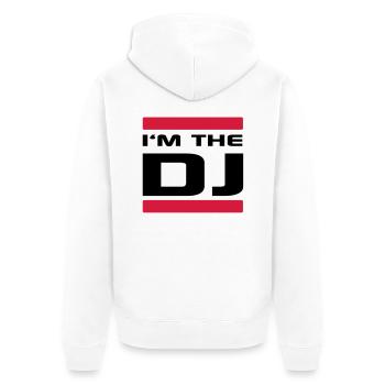 im_the_dj__f2 - Unisex Premium Organic Zip Hoodie - white - Back - Thijin (182cm)