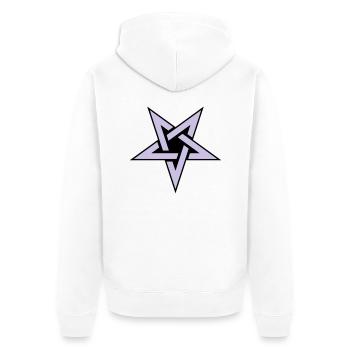Pentagram__V005 - Unisex Premium Organic Zip Hoodie - white - Back - Thijin (182cm)
