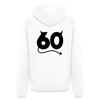 Sixtieth Birthday - Unisex Premium Organic Zip Hoodie - white - Back - Thijin (182cm)