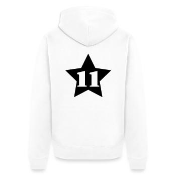 11__star___f1 - Unisex Premium Bio Zip Hoodie - Weiß - Hinten - Thijin (182cm)