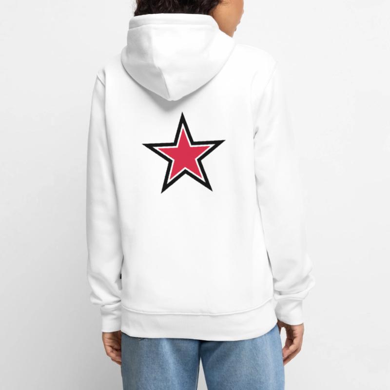 sharp red star with sharp black outline Unisex Premium Organic Zip Hoodie