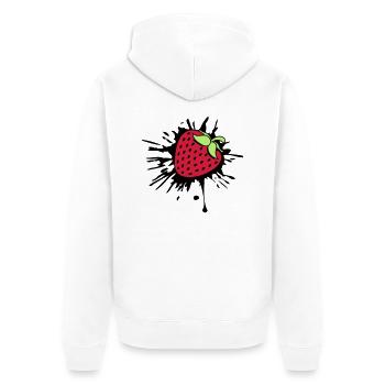 klex color drops graffiti strawberry fruity leak - Unisex Premium Organic Zip Hoodie - white - Back - Thijin (182cm)
