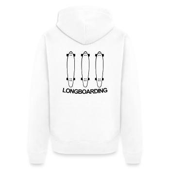 Longboard,longboarder,longboarding,skateboard,skat - Unisex Premium Bio Zip Hoodie - Weiß - Hinten - Thijin (182cm)