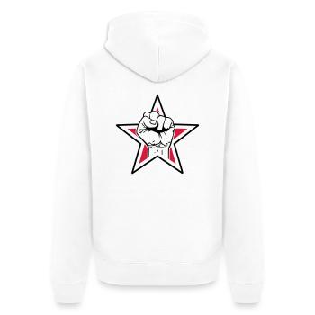 star fist - Sternen Faust-Freiheit-Kämpfen-Freedom - Unisex Premium Bio Zip Hoodie - Weiß - Hinten - Thijin (182cm)