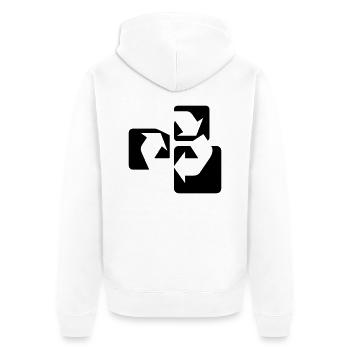 Recyle Symbol / Symbol Recycling - Unisex Premium Organic Zip Hoodie - white - Back - Thijin (182cm)