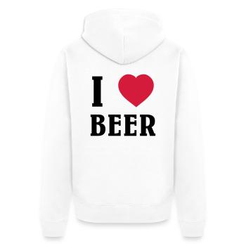 I Love Beer - Unisex Premium Organic Zip Hoodie - white - Back - Thijin (182cm)