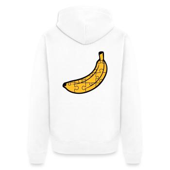 puzzle banana fruit food hunger delicious love muste - Unisex Premium Organic Zip Hoodie - white - Back - Thijin (182cm)