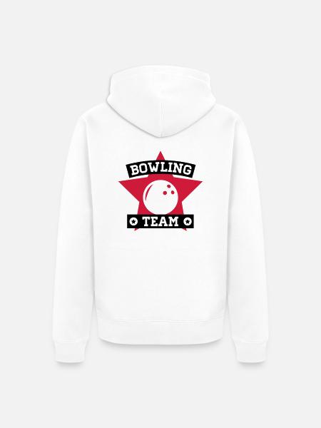 bowling_team__1_f2 - Unisex Premium Bio Zip Hoodie - Weiß