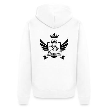 Bauarbeiter - Unisex Premium Bio Zip Hoodie - Weiß - Hinten - Thijin (182cm)
