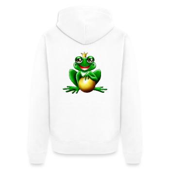 froschkönig - Unisex Premium Bio Zip Hoodie - Weiß - Hinten - Thijin (182cm)