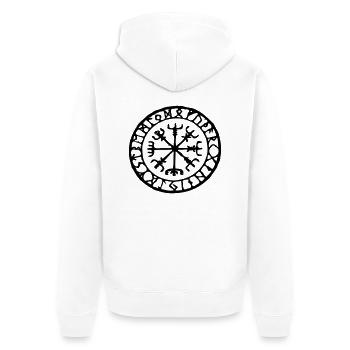 Wikinger Vegvisir - Unisex Premium Bio Zip Hoodie - Weiß - Hinten - Thijin (182cm)