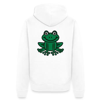 Frog - Unisex Premium Organic Zip Hoodie - white - Back - Thijin (182cm)