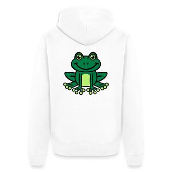Frog - Unisex Premium Organic Zip Hoodie - white - Back - Thijin (182cm)