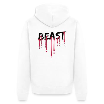 goutte de sang bodybuilder bête mode monstre fort - Veste à capuche bio Premium Unisexe - blanc - Dos - Thijin (182cm)