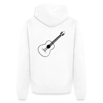 Gitarre Akustik Musik - Unisex Premium Bio Zip Hoodie - Weiß - Hinten - Thijin (182cm)