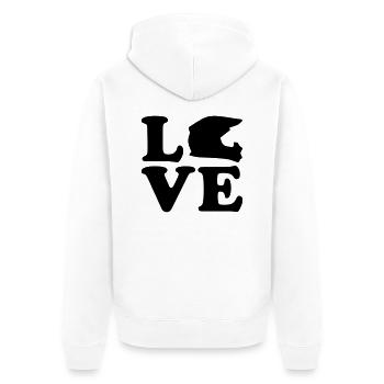 Motocross - Unisex Premium Bio Zip Hoodie - Weiß - Hinten - Thijin (182cm)