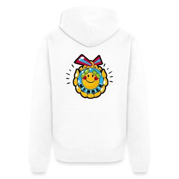 Smiley Winning Medal - Unisex Premium Bio Zip Hoodie - Weiß - Hinten - Thijin (182cm)