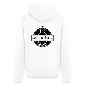 elu urgentiste de l'année médecin - Veste à capuche bio Premium Unisexe - blanc - Dos - Thijin (182cm)