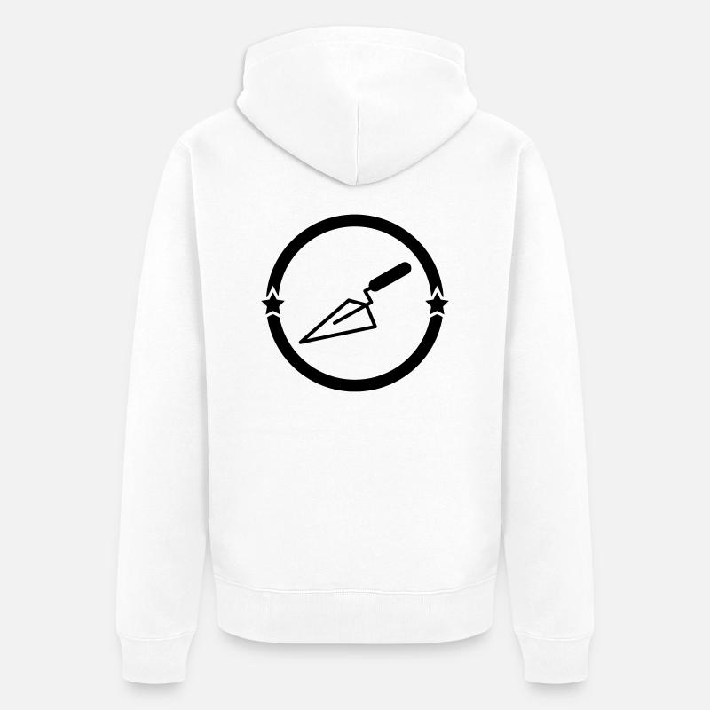 carreleur / carrelage / construction / maçon - Veste à capuche bio Premium Unisexe - blanc